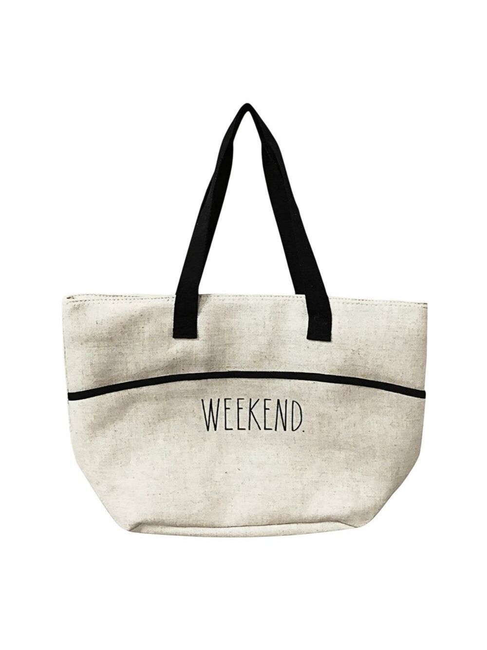 RAE DUNN LARGE WEEKEND INSULATED COOLER TOTE BAG HOT COLD